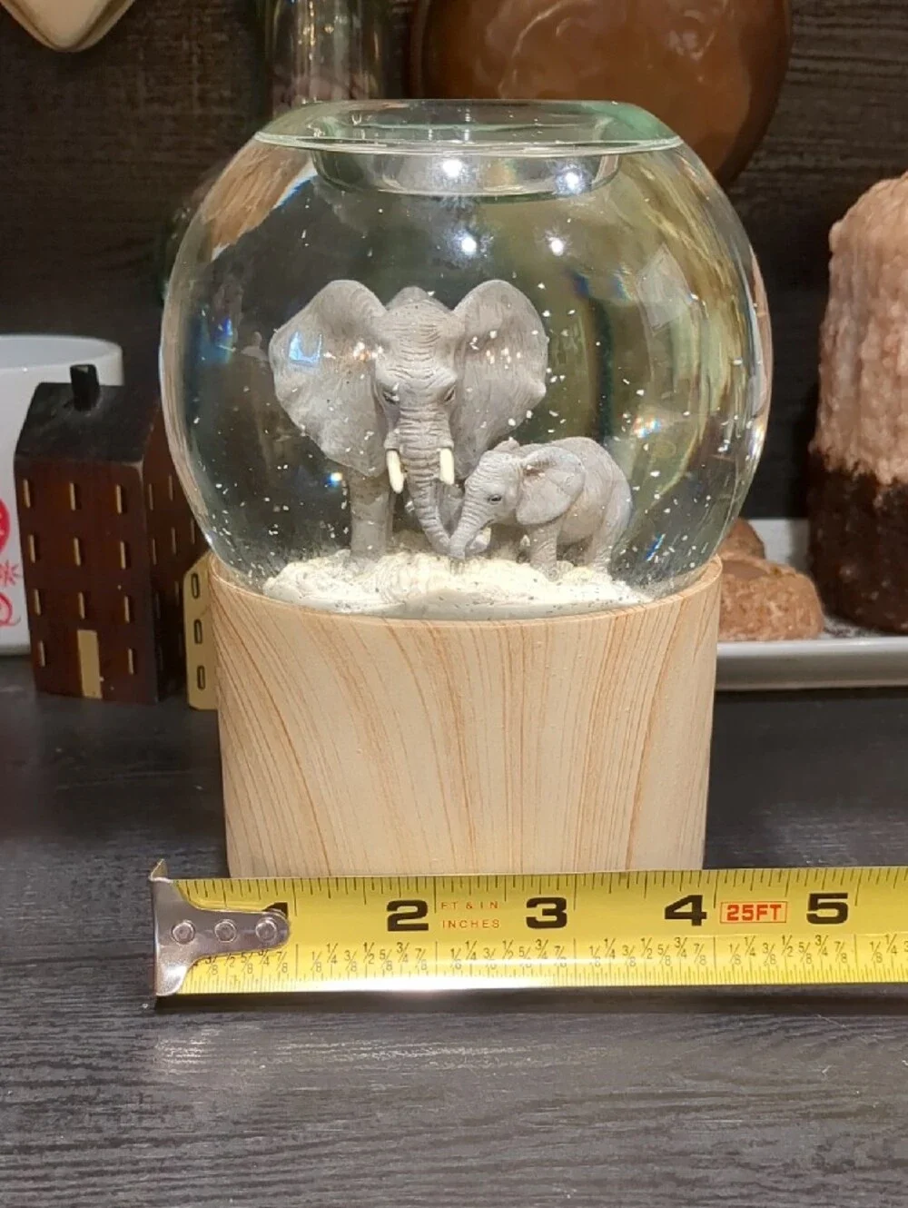 Partylite Natures Wonder Love Seregeti Elephant Snow Globe Votive Candle Holder - Picture 8 of 10